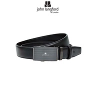 JOHN LANGFORD Men's Belt / 35MM Automatic Buckle / Leather / Black / JLB325L9 (A1)