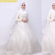 AIDATU Ball Gown dress wedding muslimah (long sleeve)