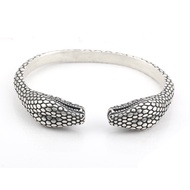 925 Sterling Silver Vintage Snake Head Bangle Fashion Accessories Men and Women Wristband Cuff Bangle Gifts hGG5