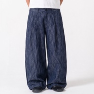 Blue Textured Wide Leg Denim Pants – 606 Garb – Men's Baggy Jeans