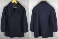 古著藍黑色 740款海军双排扣PEA COAT   (非 GAP  schott  zara  banana republic)