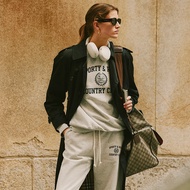 Sporty&Rich 24Autumn and Winter New Classic Style Letter Print Fleece Women's Sports Sweatshirt