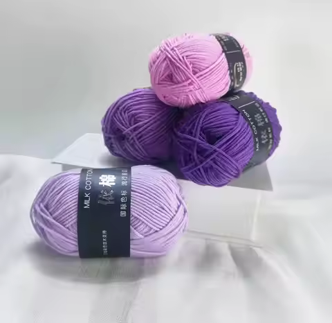 4ply Milk Cotton(80%) Knitting Yarn Needlework Dyed Lanas For Crochet Craft Sweater Hat Dolls At Low