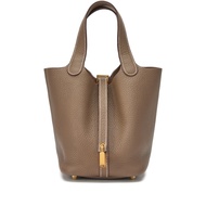 Hermès Etoupe Clemence Picotin Lock 18 Gold Hardware, 2023