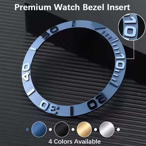 Premium Ceramic Watch Bezel Insert Replacement Raised 3D Convex Numeral Scale Ring 38mm Dive Watch M