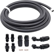NLQR 4L60E 4L65E Automatic Transmission Cooler Line Kit Black -6 an Steel Braided