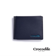 Crocodile 鱷魚皮件/零錢包皮夾/錢包/短夾9卡夾/Oxford系列/0103-11102-黑藍兩色/ 藍色