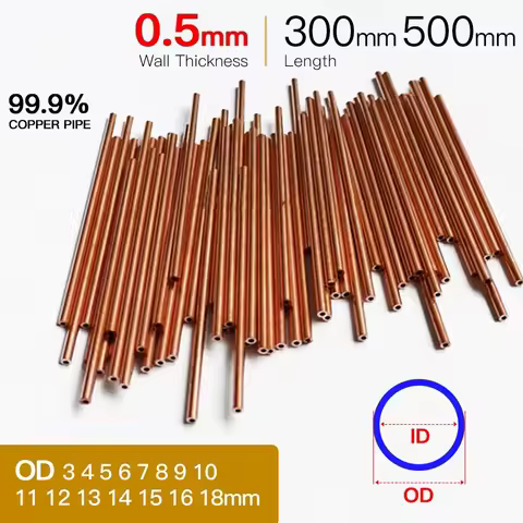 Copper pipe 0.5mm wall thickness 3-18mm OD 300mm 500mm length Hollow straight round tubule cooper tu