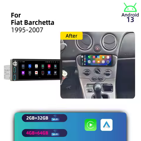 Android 1Din Car Stereo 6.86" Screen for Fiat Barchetta 1995-2007 CarPlay GPS Navigation Multimedia 