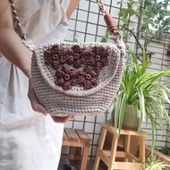 朵朵斜背包/純手作/鉤針編織/編織包