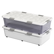 Bed Bottom Storage Box with Wheels Household Flat Drawer Clothes Moisture-Proof Storage Box under Bed Storage for Letter