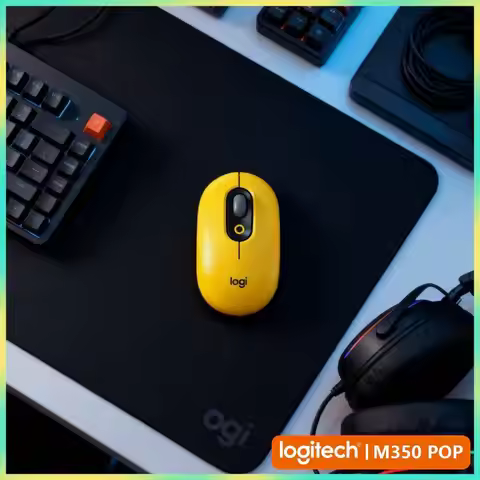 Logitech M350 POP Pebble Mouse Optical Tracking 1000 DPI USB Receiver Magnetic Storage for Home Stud
