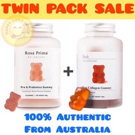 <Twin Pack> Unichi Rose Collagen Gummy Bear 60 Gummies + Unichi - Pre & Probiotics Gummy 60 Gummies