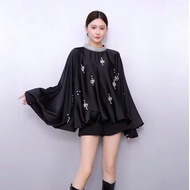 Lady Somi Batwing Batwing Silk Shirt Soft and Feminine Silk NA89
