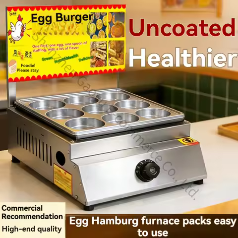 Egg Burger Machine Gas Electric Meat Egg Burger Stall Snacks 9 Holes 18 Holes Gas Non-stick Pan Unco