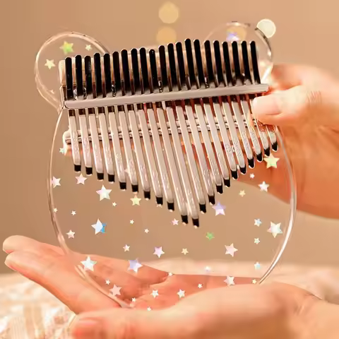 Hluru Kalimba 17 21 Keys Thumb Piano Crystal Acrylic Kalimba 17 21 Key Finger Piano For Beginners An