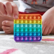 其他品牌 - Pop It Fidget 擠壓式體感桌上訓練集中力遊戲 - 彩虹方形 按壓 解壓玩具擠壓式體感桌上訓練集中力 老人手指訓練
