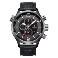 JAM TANGAN PRIA LEATHER HITAM EXPEDITION CHRONOGRAPH E6768 MCLEPBA