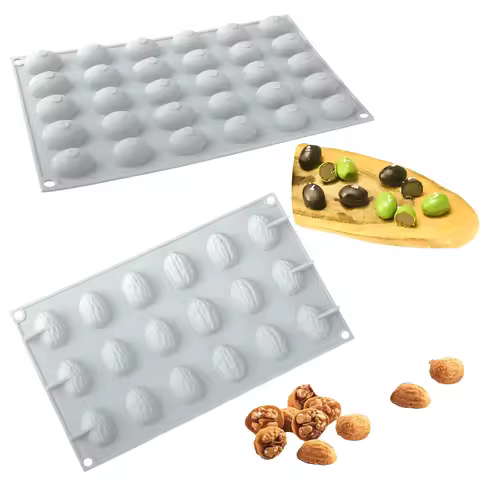 18-Cell Walnut Design or 30-Cell Olive Design Silicone Chocolate Moulds Dessert Tools Kitchen Silico