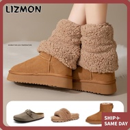 Lizmon Plush Fluffy Boots - Y2K Coral Velvet Warm Socks