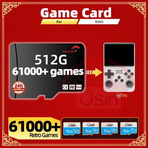 Game Card For R36S Plug&Play Pre-install Retro Games PSP PS1 SD portable Console Gaming Memory TF H-