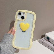 Wavy Case for iPhone 11 13 12 Pro Max XR 7 8 Plus iPhone 14 X XS Max SE 3D Love Heart Shape Silicone Cover Macaron Color