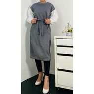 Combination plain fleece Dress ft5616