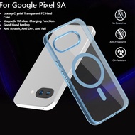 For Google Pixel 9A 9a Pixel 9 A Case Luxury Magnetic Wireless Charing Crystal Transparent PC Hard P