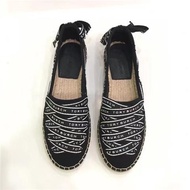 ในสต็อก Tory Burch รองเท้าชาวประมงของแท้ Maisie TB รองเท้าทอ