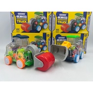 GGMM   Transparent Push Gear Truck Plastic Vehicles With Light Toys Children's Mainan lori.