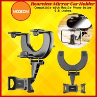 【Ready Stock】MOXOM Universal Car RearView Mirror Phone Holder Mirror Bracket 360 Degrees Car Mount Phone Car Holder
