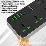 【hot】❃2M Power Socket Extension Plug Quick Charge PD Charger 3000W Power Adapter Universal Surge Protector 3 Pin Plug wi