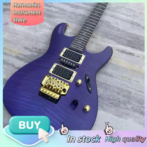 Matte Trans Purple Flamed Top Ibanez EGE Signature Guitar DiMar HSH Pickup High End Metal Shred Guit