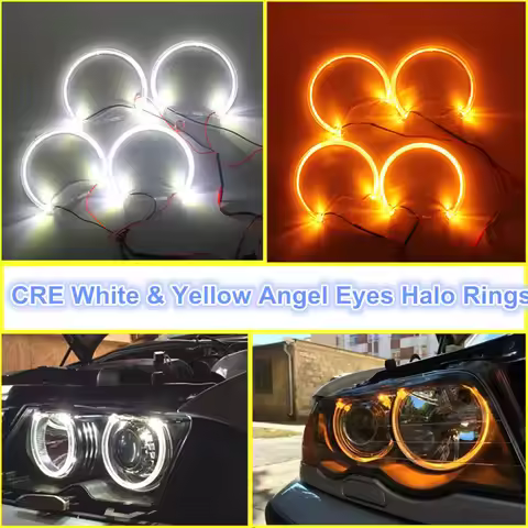 CCFL Angel Eyes Headlight Marker Kit for BMW 3Series E39 E46 Coupe/Sedan 5W White Yellow 131mm Led H