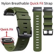 26mm 22mm Nylon Breathable Wristband Sports Strap Quick Fit Band For Garmin Fenix 7 7X 6 6X Pro 5 5X Plus 3 3HR 2 Descent Mk3i Mk2i MK2 MK1 G1