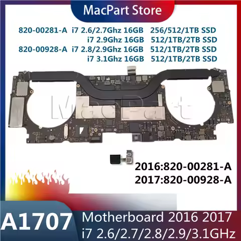 A1707 Motherboard With Touch ID 820-00928-A 820-00281-A Applicable for 15" 2016 2017 i7 16GB Logic B