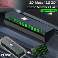 BMW M Car Phone Number Card Luminous Sticker Metal Car Logo Temporary Parking Stop For F30 F10 E90 E