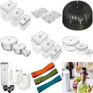 ZWILLING Fresh & Save Vacuum Storage Bowls, Set of 3, S/M/L Glass, with Airtight Lids, Heat-Resistan