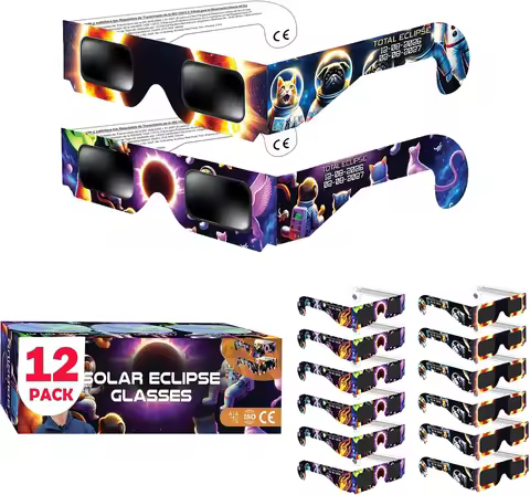 10Pcs Safe Paper Solar Eclipse Glasses Astronomy Direct Sun Viewing Eyewear Total Eclipse Science Ob
