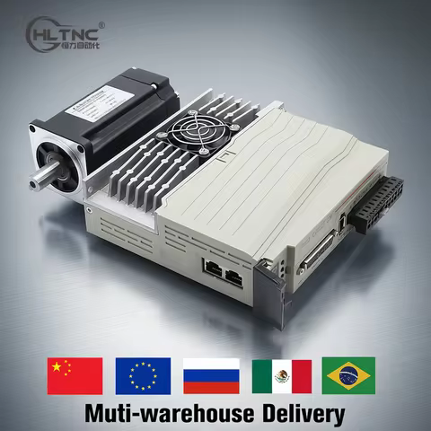 HLTNC 60 80 AST 400W 600W 750W 1KW 220V Ac Servo Motor Kit With Magnetic 17bit Absolute Encoder +T3D