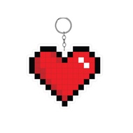 Pixel Heart Pixel Art Heart Keychain