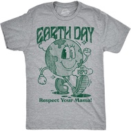 Men's cotton T-shirt Mens Earth Day Respect Your Mama Funny T Shirts Sarcastic Tee for Men 4XL , 5XL