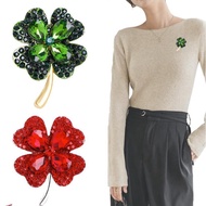 （7 colours to choose from）Exquisite Four-leaf Clover Brooch shine Leaf Brooch Popular Accessorieses