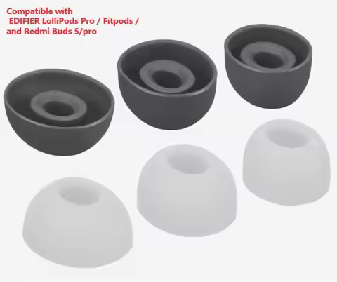 6pcs Silicone Earbuds Tips for Redmi Buds 5 / 5 pro EDIFIER LolliPods Pro Fitpods Wireless Earphone 