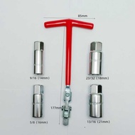 Spark Plug Socket Wrench Car Spark Plug Disassembly Installation Tool T-Type Spark Plug Socket 3-Pie
