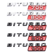 Car ABS BITURBO 700 800 900 Logo Side Fender Trunk Body Badge Emblem Decals Sticker For Benz Brabus 