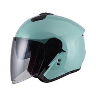 SOL Safety Helmet SOXP SO-XP Plain Color Pine Green Half Cover 3/4 Built-In Sunglasses Double D Buck