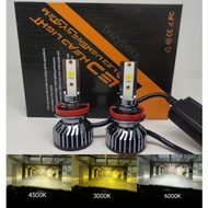 BRUSTYX BZL LED HEADLAMP FOGLAMP H4 H11 H8 H16 H9 H1 H7 HIR2 THREE 3 COLORS TRICOLOR WHITE YELLOW 30