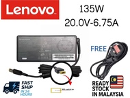 Lenovo 135W 20V 6.75A Slim Tip ADL135NDC3A (888015027) AC Adapter Power SupplyBlack 3 Prong Power Co