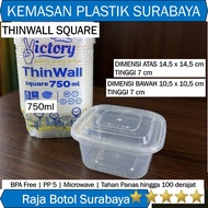Min 10pcs SQ 750ml Thinwall SQUARE 750 ML SQ750 Garuda plastic dinner bowl for pudding, brownie cake